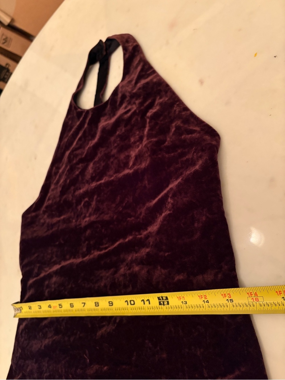 Vintage Ralph Lauren Velvet Cocktail Mini Dress Halter Open Back 90s Fit Flare 8 - Picture 8 of 10